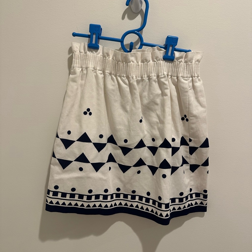 J. Crew Ivory Elastic Waist Skirt